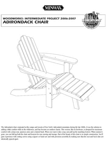 Minwax Adirondack Chair Plan